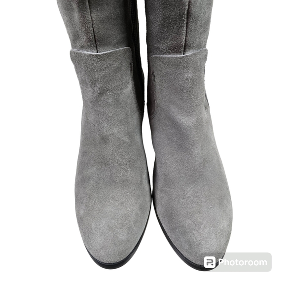 H By Halston Naomi Gray Suede Leather Knee High Heeled Boots in 8.5M - Picture 3 of 5